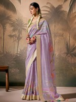 Light Violet Munga Silk Paithani Saree